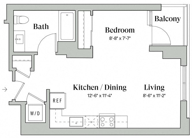 Floorplan diagram for A5, showing Studio