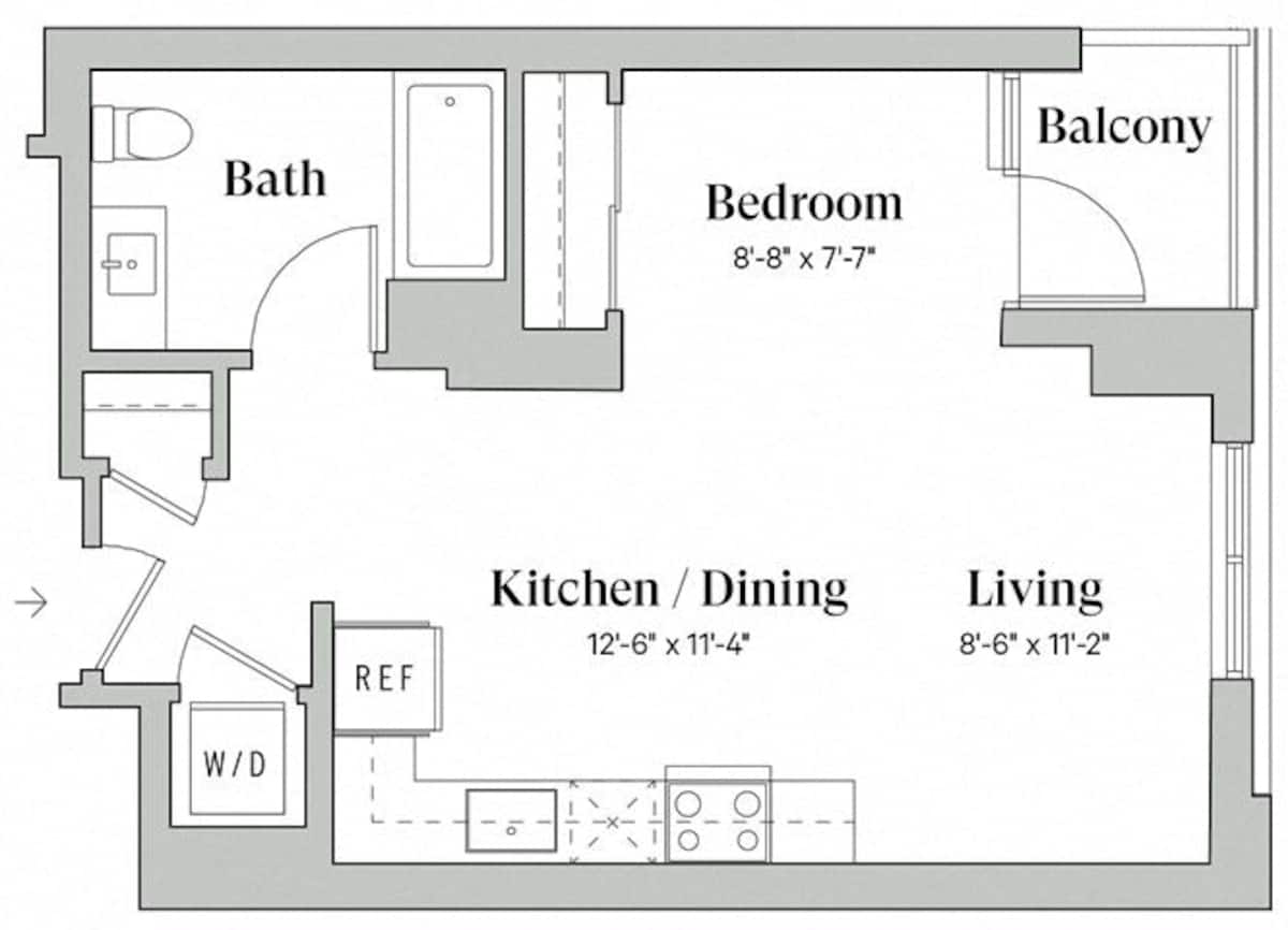 Floorplan diagram for A5, showing Studio