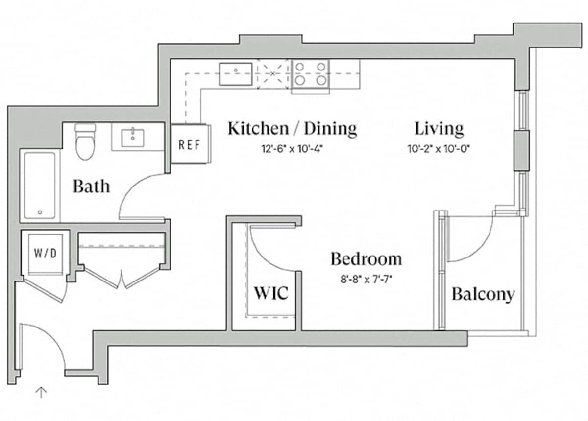 Floorplan diagram for A6, showing Studio