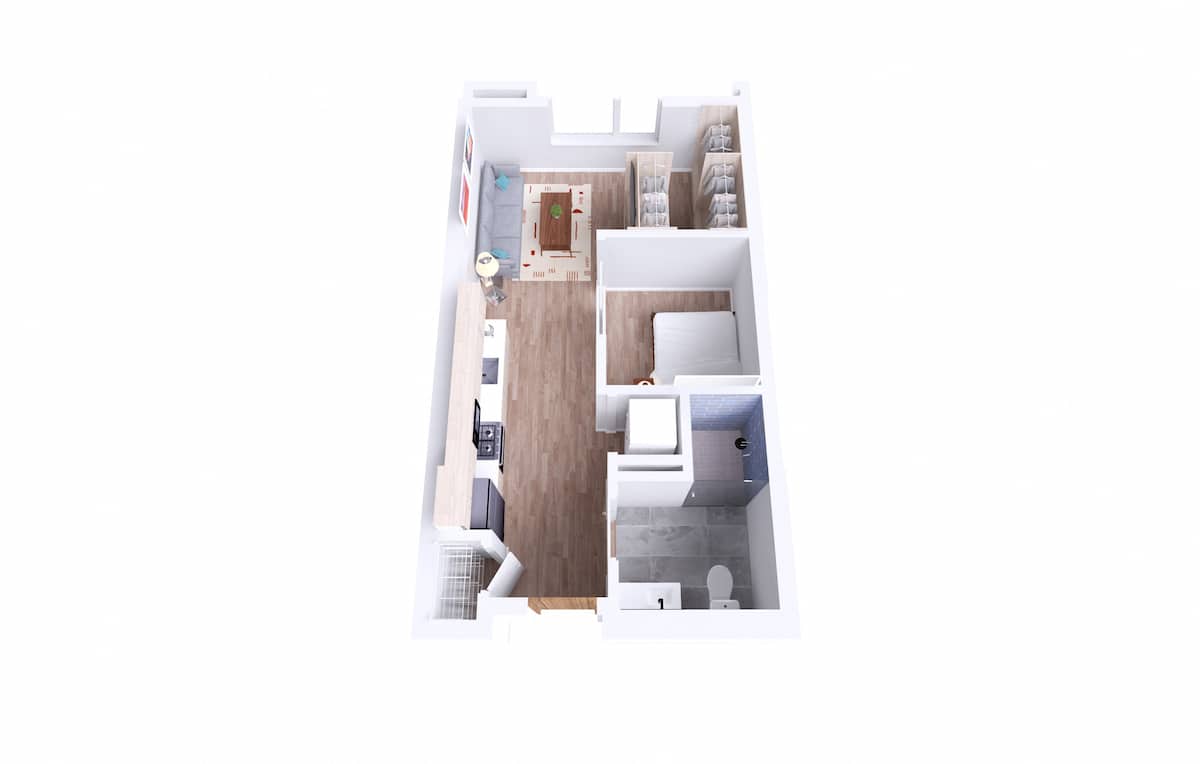 Floorplan diagram for Expandable 1 Bedroom, showing 1 bedroom