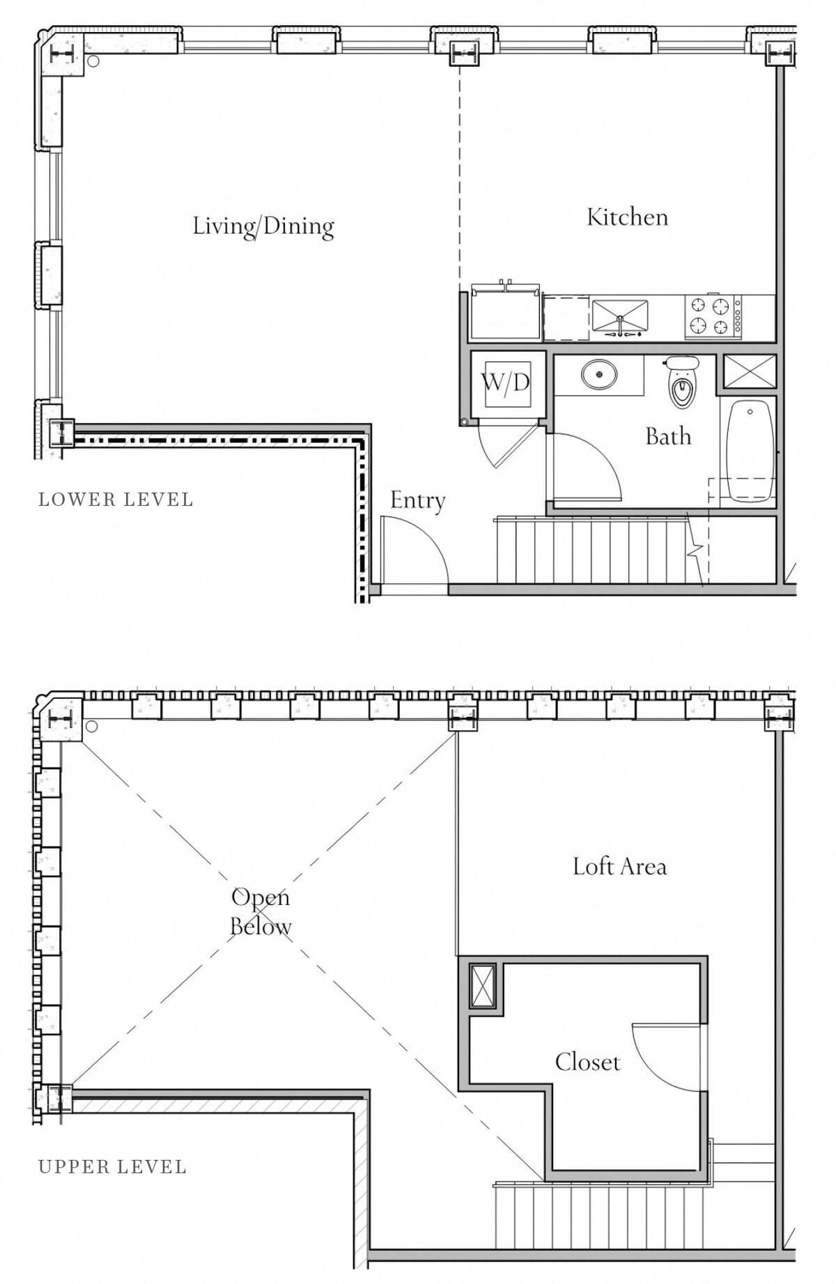 Floorplan diagram for Loft A12, showing Studio