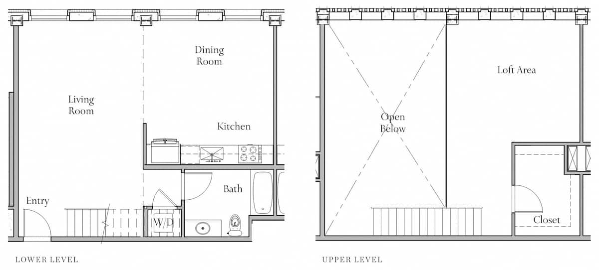 Floorplan diagram for Loft E12, showing Studio