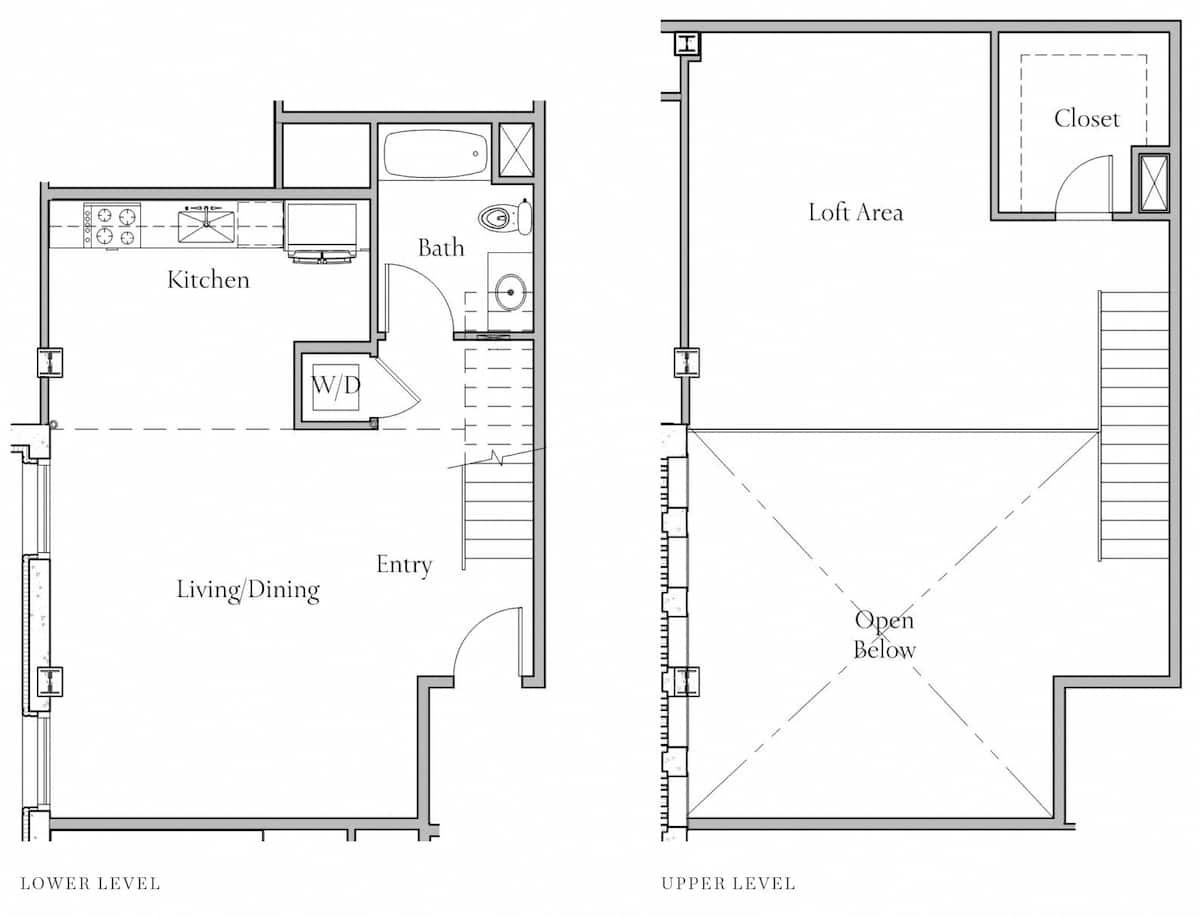Floorplan diagram for Loft K12, showing Studio