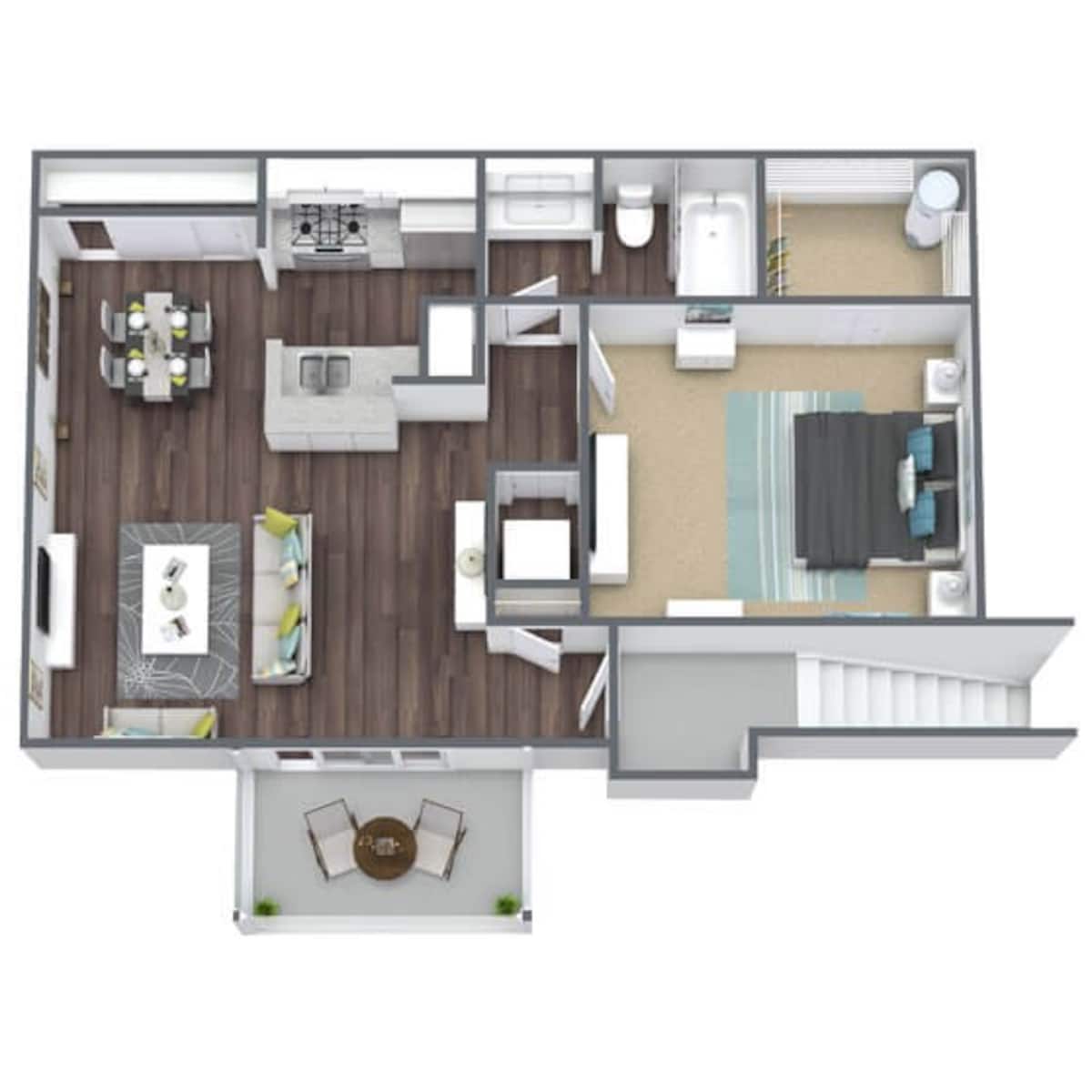 Floorplan diagram for 1 Bedroom, showing 1 bedroom