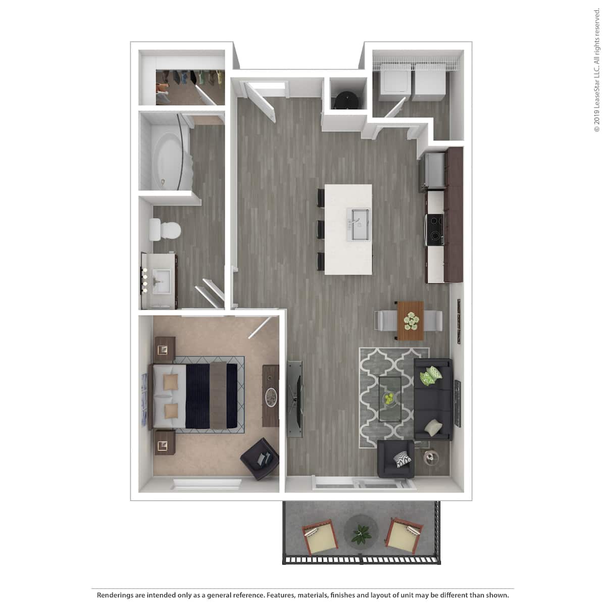 Floorplan diagram for A2, showing 1 bedroom