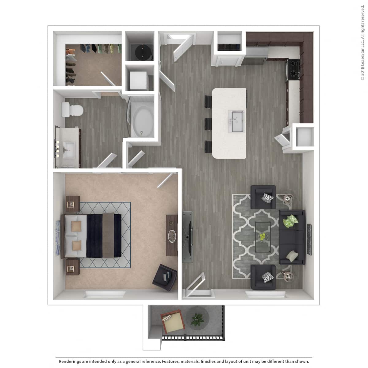 Floorplan diagram for A4, showing 1 bedroom