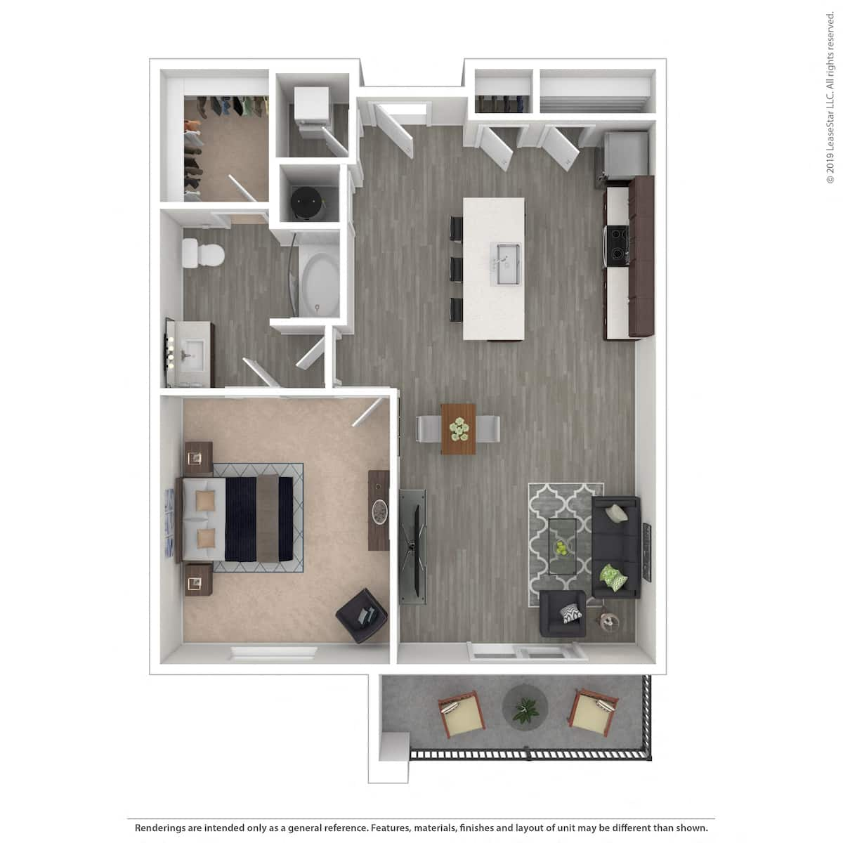 Floorplan diagram for A5, showing 1 bedroom