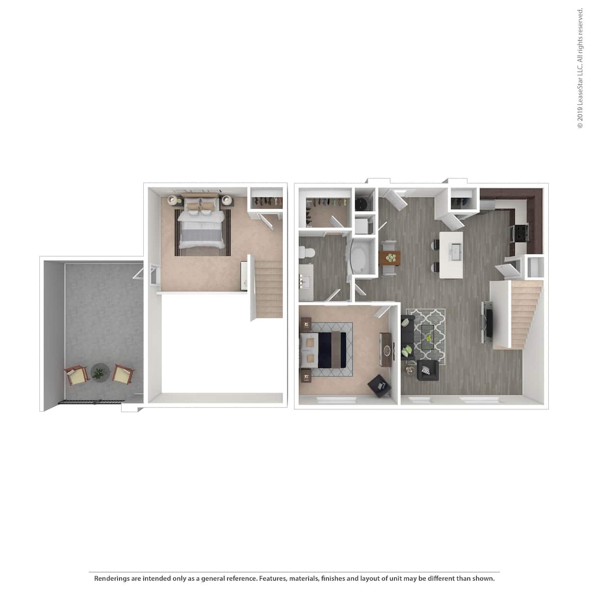 Floorplan diagram for A6 Loft, showing 1 bedroom