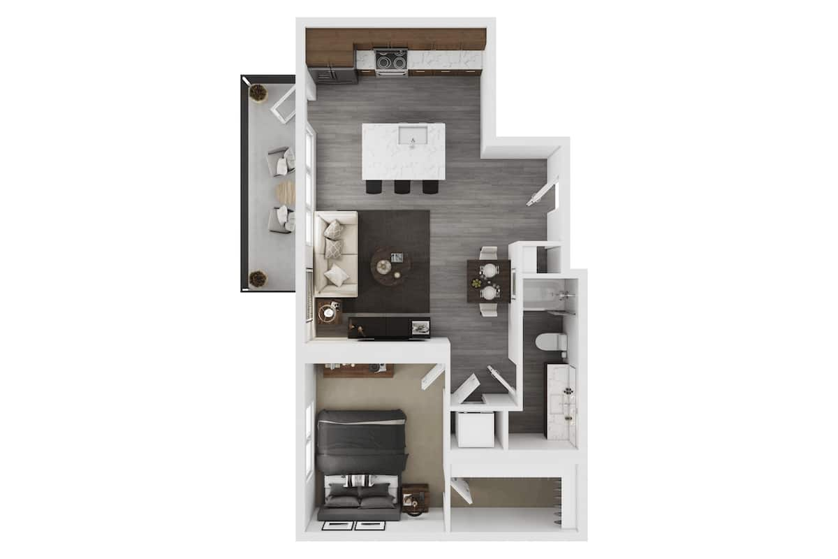 Floorplan diagram for A1g, showing 1 bedroom