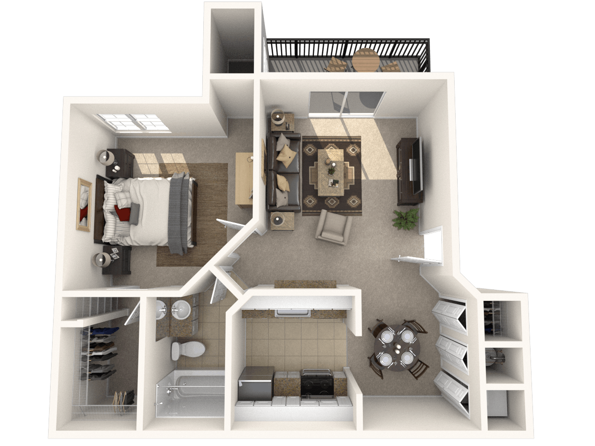 Floorplan diagram for Ashton, showing 1 bedroom