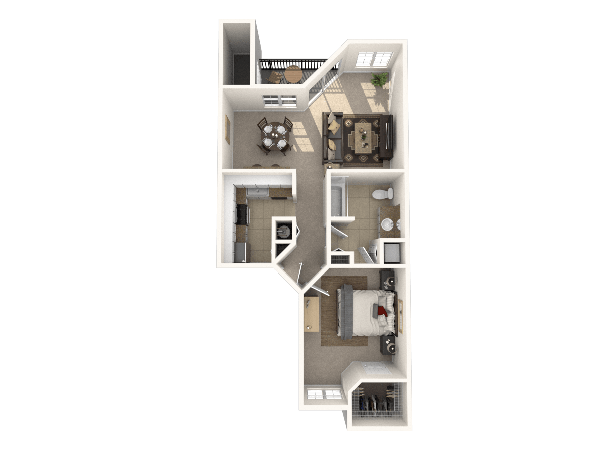 Floorplan diagram for Elmwood, showing 1 bedroom