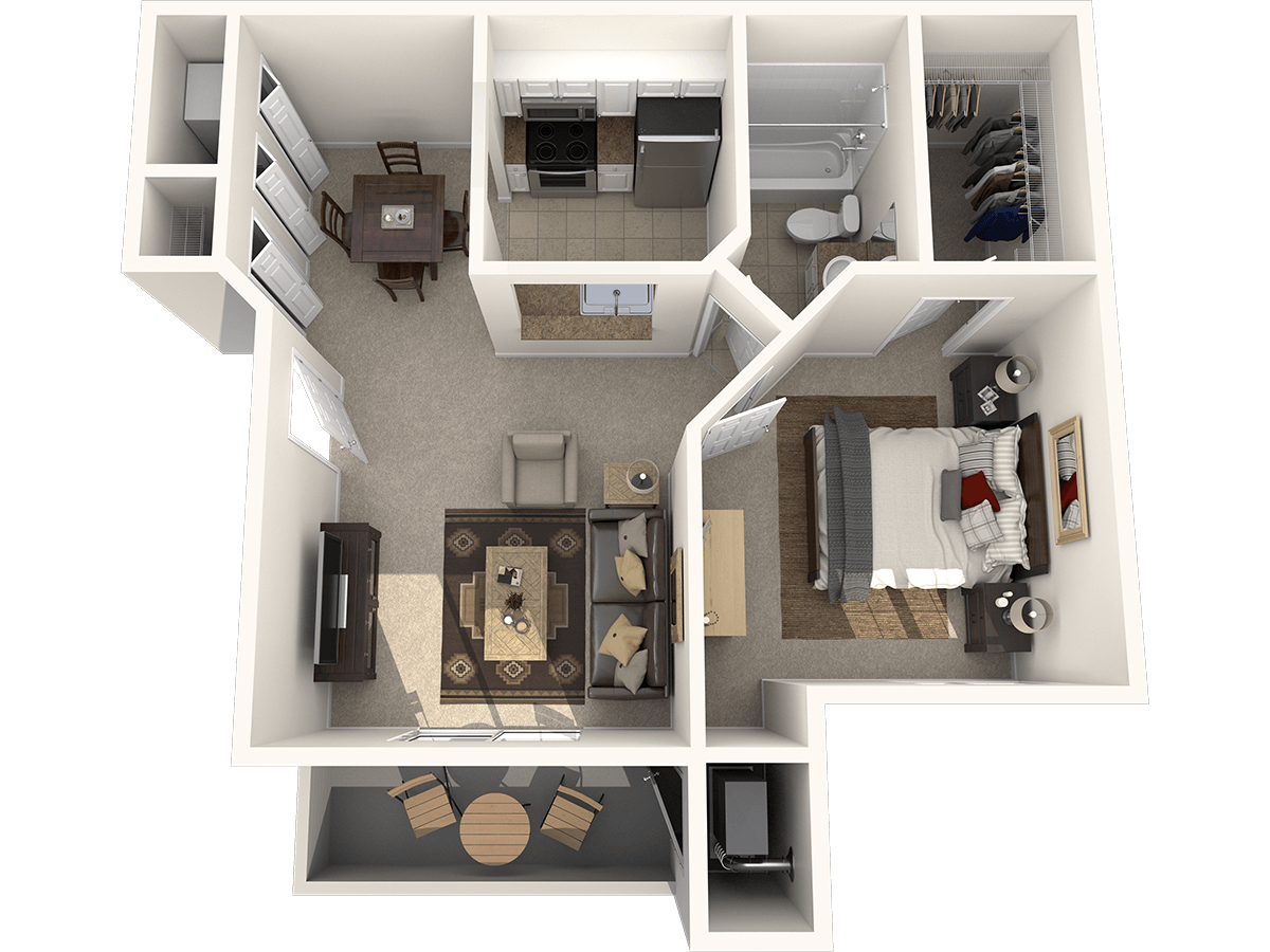 Floorplan diagram for Amsterdam, showing 1 bedroom