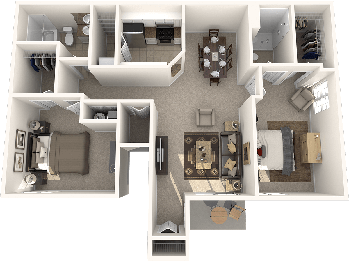 Floorplan diagram for Dover, showing 2 bedroom