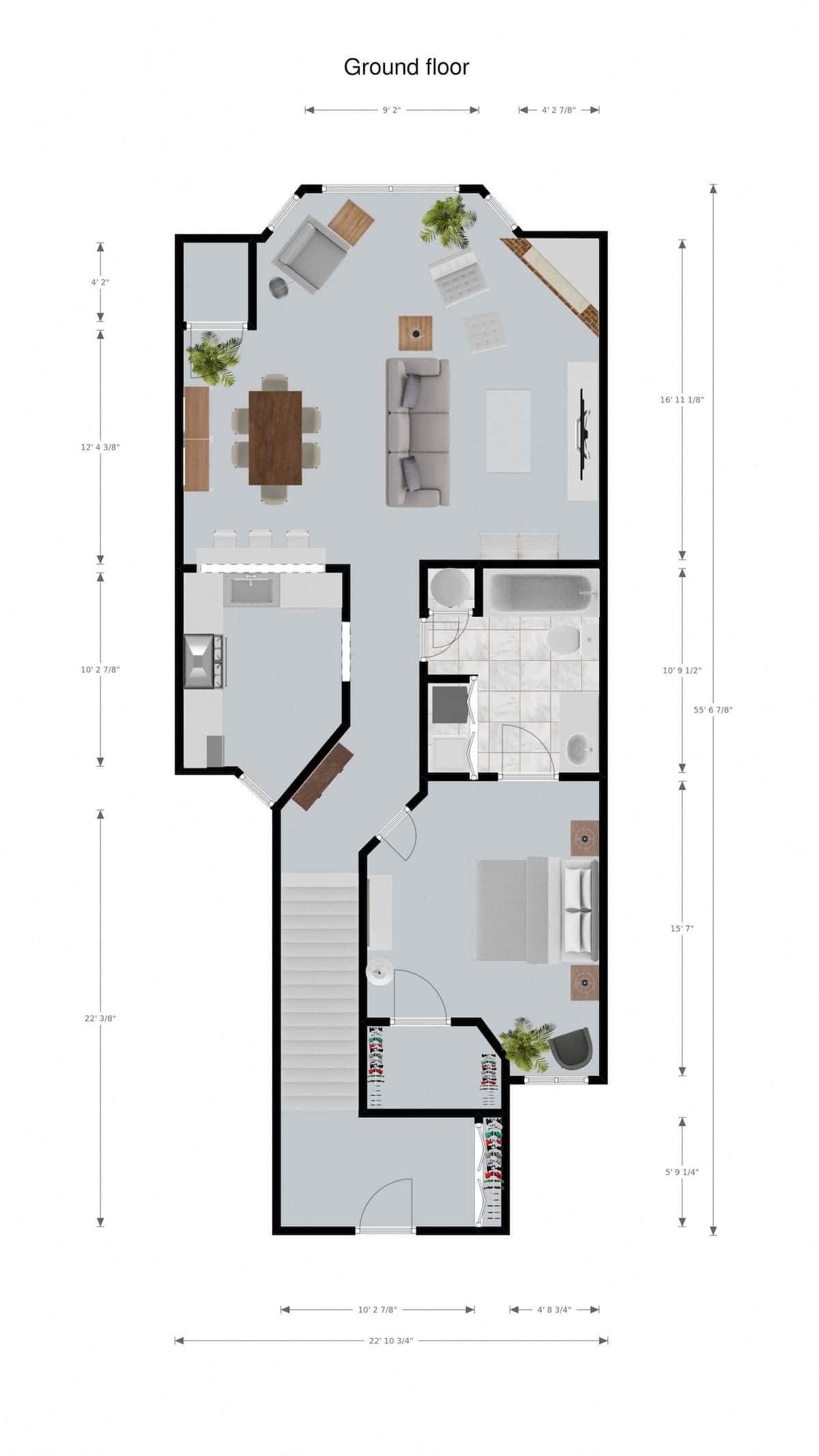 Floorplan diagram for Kensington II Upper, showing 1 bedroom