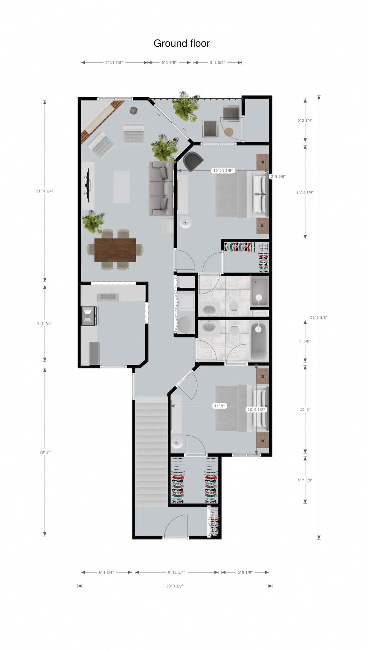 Floorplan diagram for Manchester Upper, showing 2 bedroom