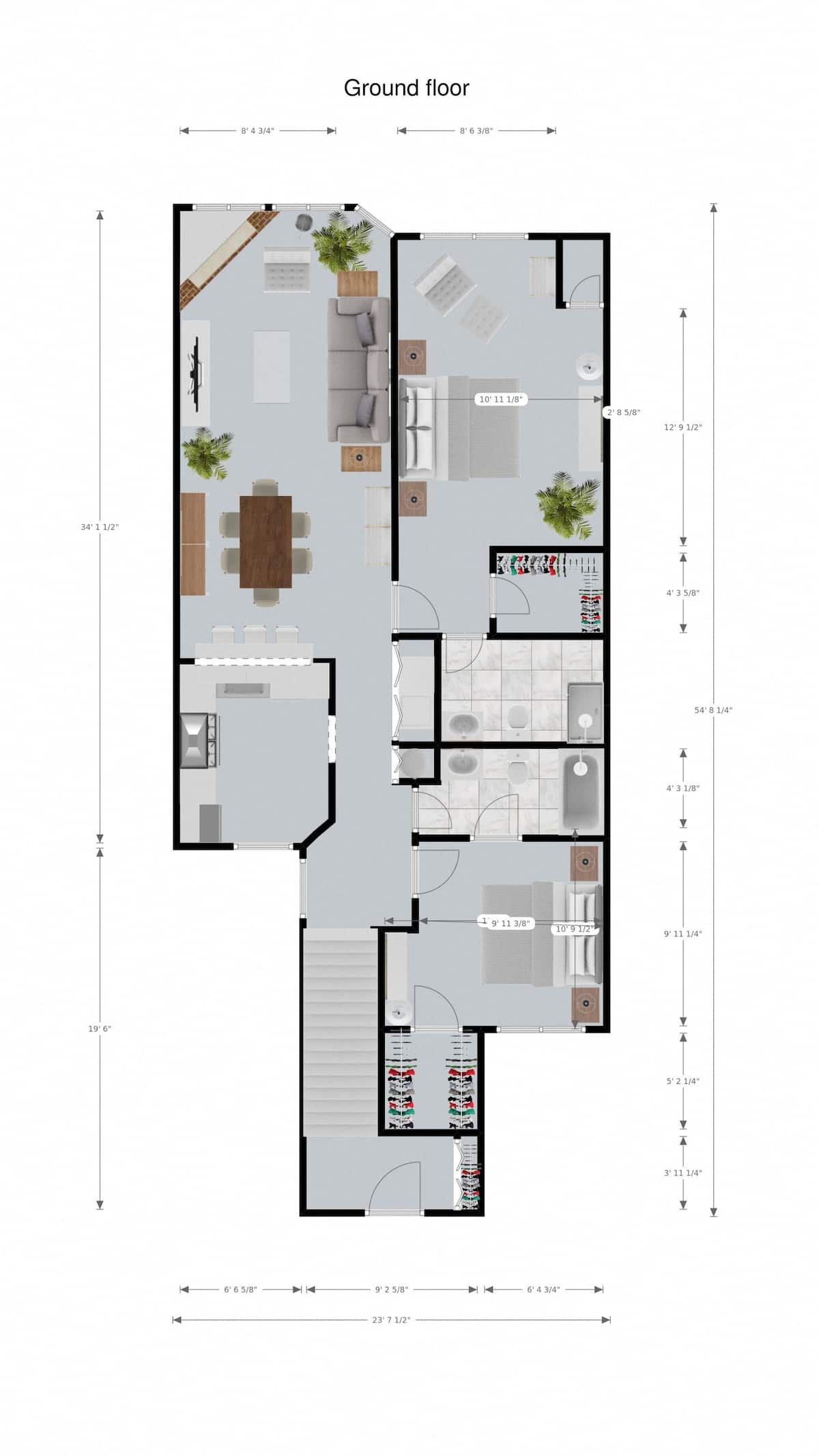 Floorplan diagram for Manchester II Upper, showing 2 bedroom