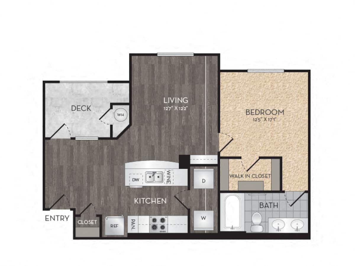 Floorplan diagram for A2, showing 1 bedroom