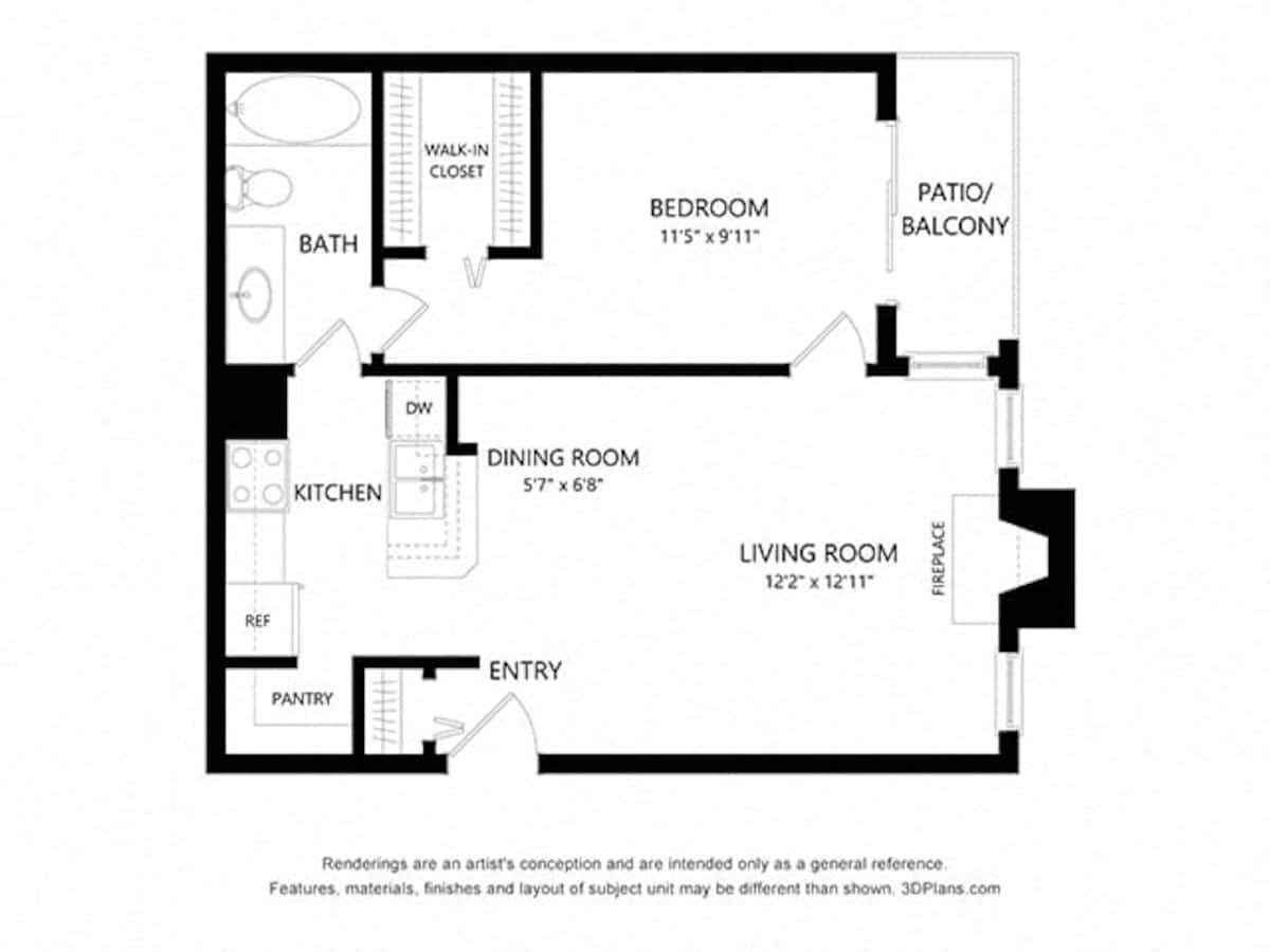 Floorplan diagram for A4, showing 1 bedroom