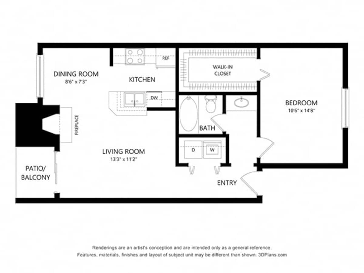 Floorplan diagram for A6, showing 1 bedroom
