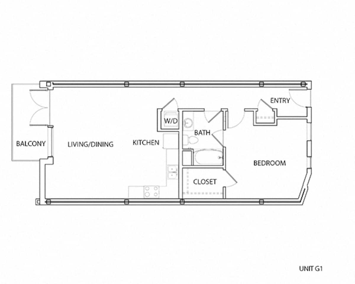 Floorplan diagram for G Floorplan- Furnished/Unfurnished, showing 1 bedroom