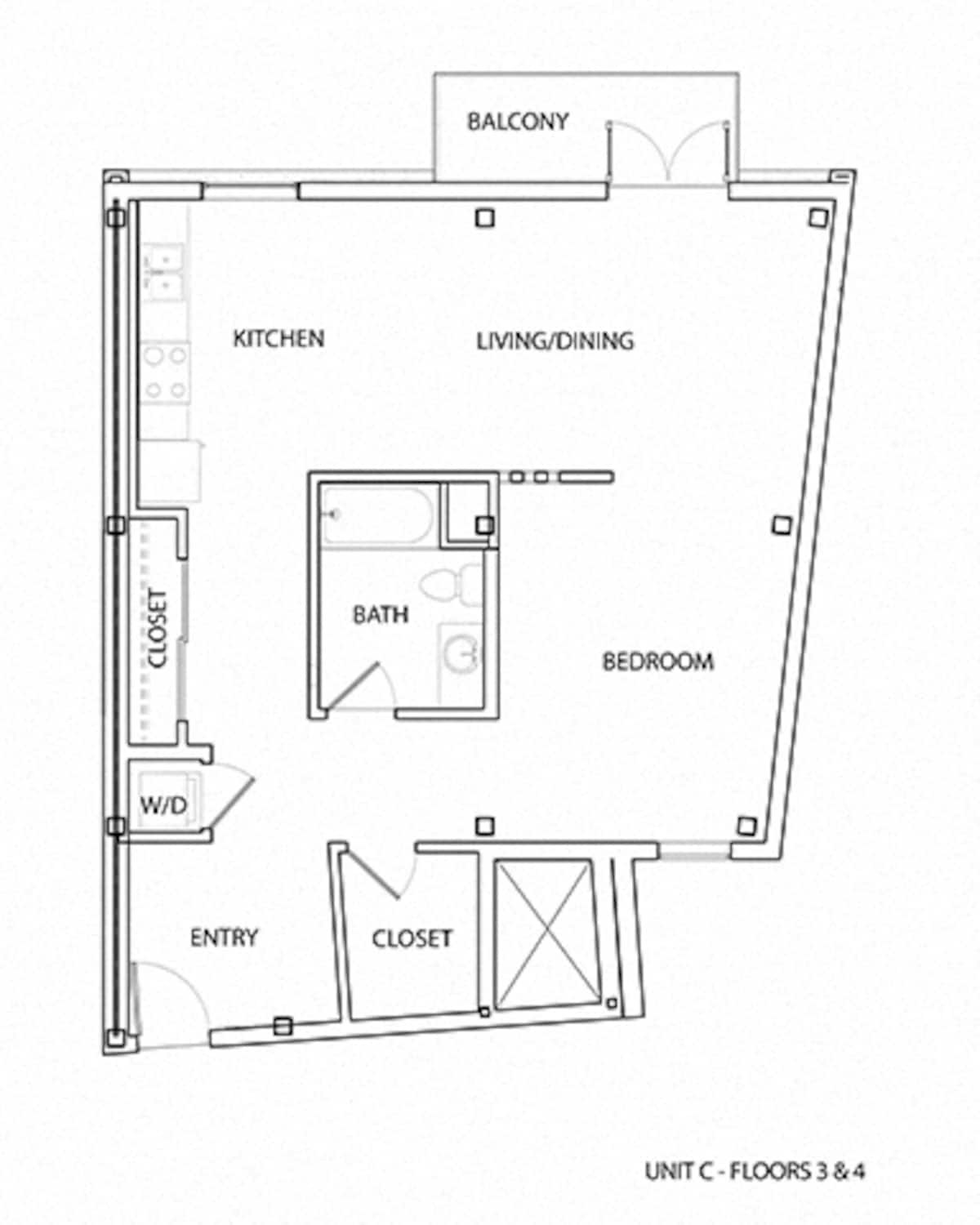 Floorplan diagram for C2 Floorplan- Furnished/Unfurnished, showing Studio