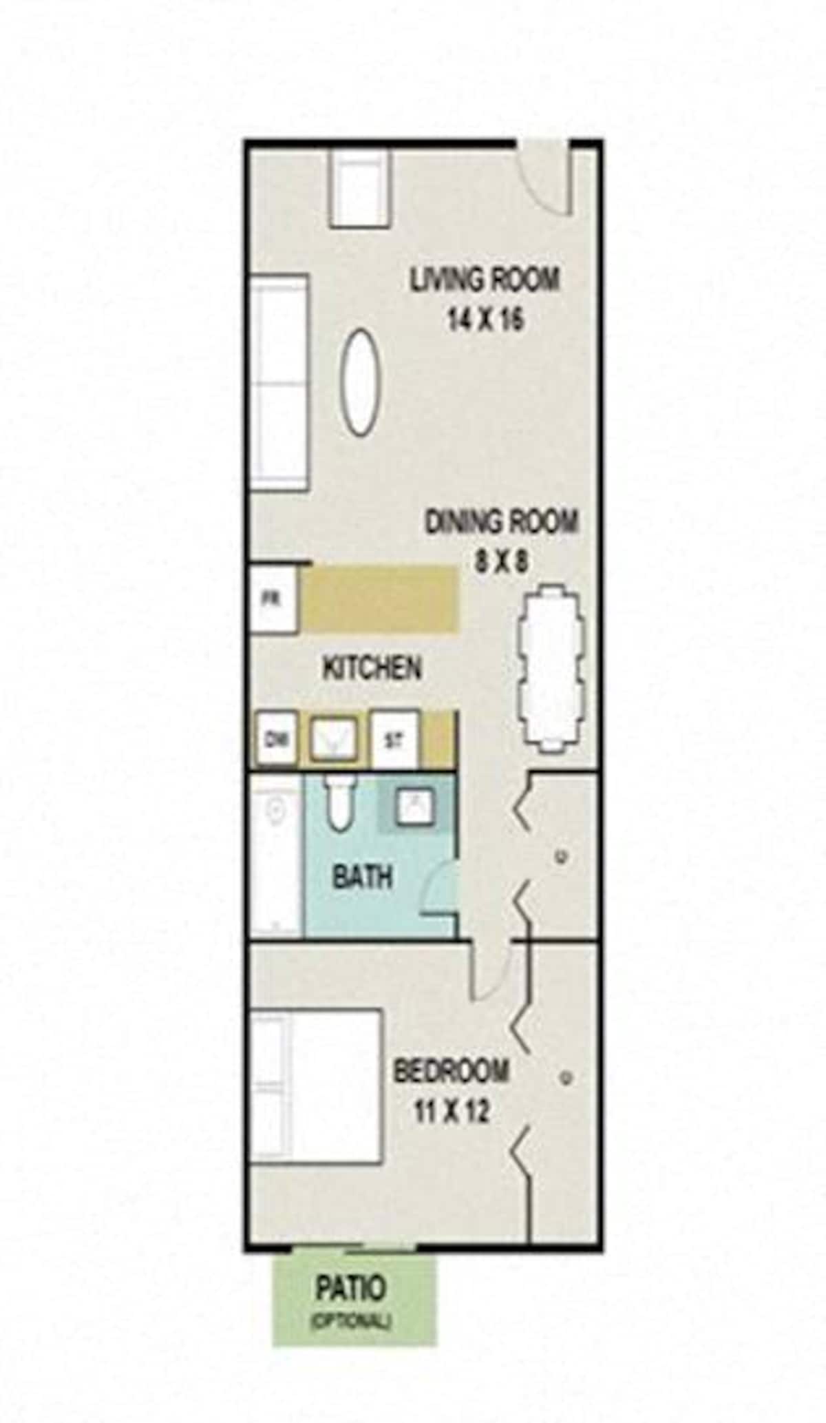 Floorplan diagram for A2, showing 1 bedroom