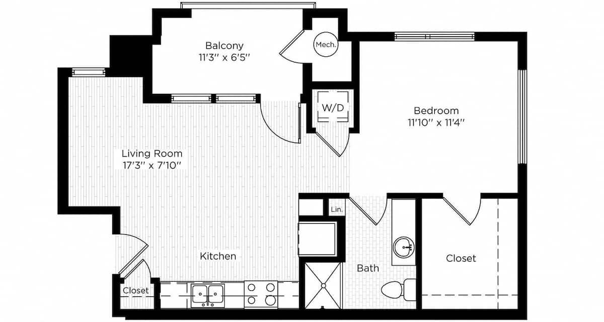 Floorplan diagram for STUDIO WEST, showing Studio