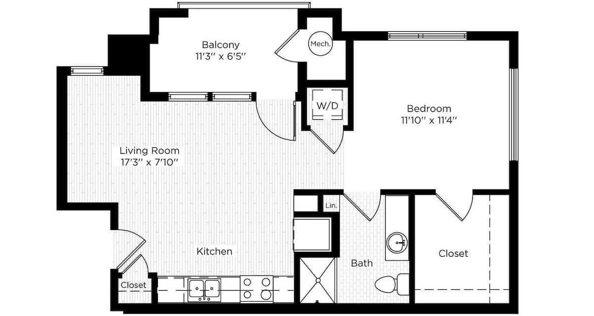 Floorplan diagram for STUDIO WEST, showing Studio