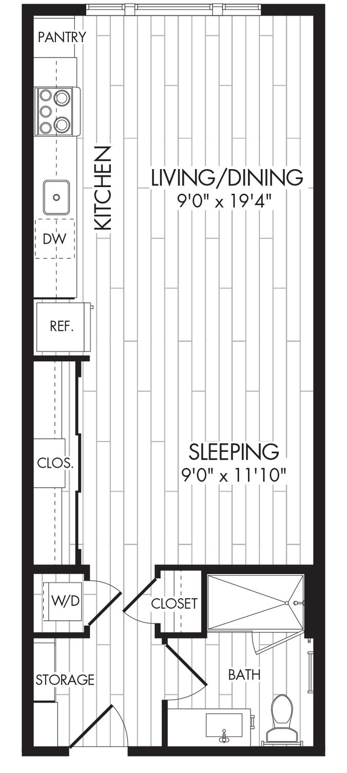 Floorplan diagram for 0A, showing Studio