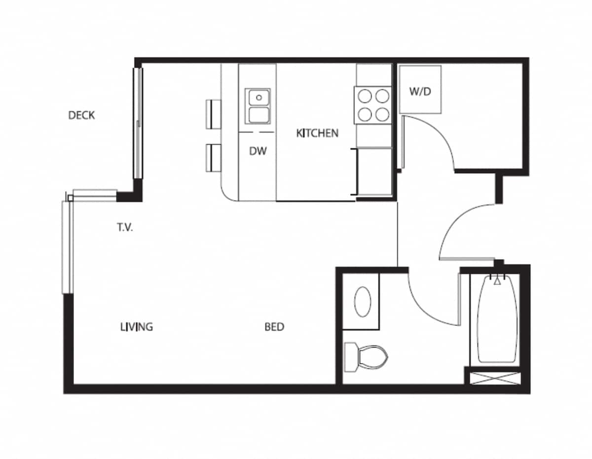 Floorplan diagram for Classic - 413 Sq Ft. , showing Studio