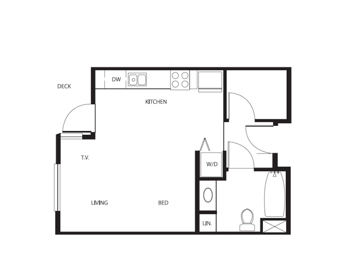Floorplan diagram for Renovated - 413 - Sq. Ft., showing Studio