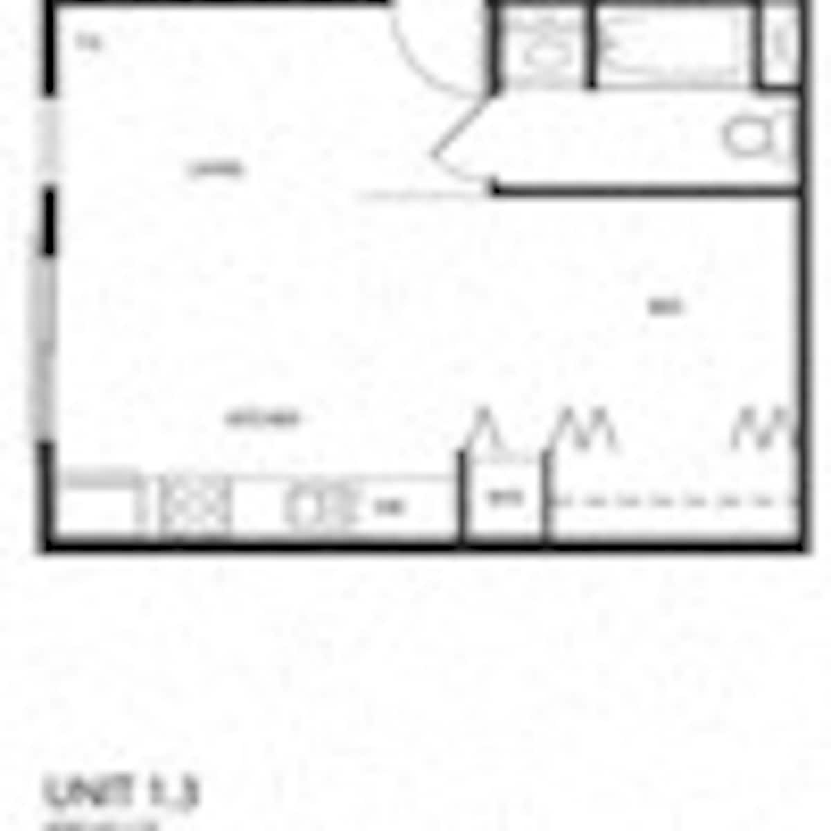 Floorplan diagram for Lite Renovation - 456 Sq Ft., showing Studio