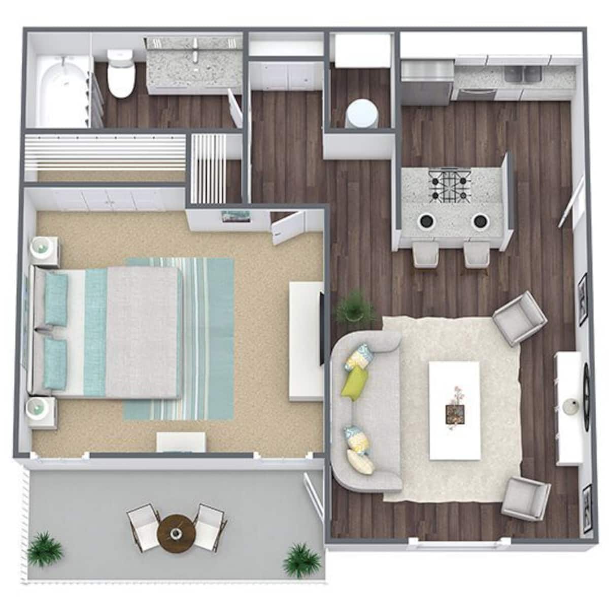 Floorplan diagram for A2 | Dogwood, showing 1 bedroom