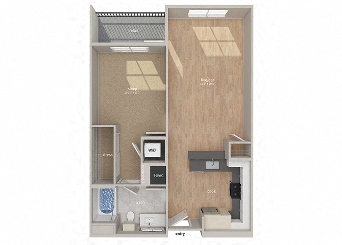 Floorplan diagram for A2, showing 1 bedroom
