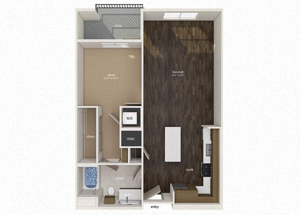 Floorplan diagram for A4, showing 1 bedroom