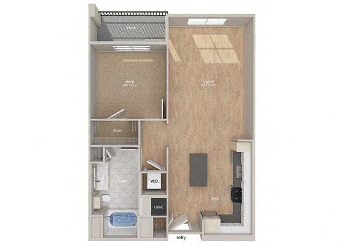 Floorplan diagram for A5, showing 1 bedroom
