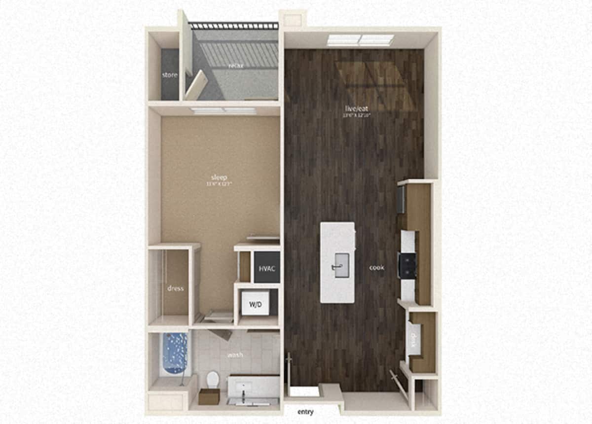 Floorplan diagram for A6, showing 1 bedroom