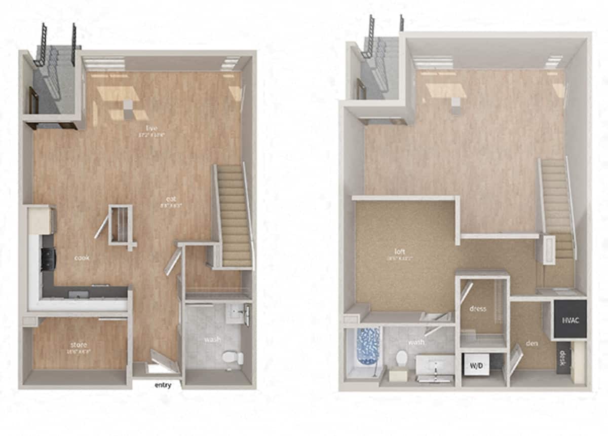 Floorplan diagram for LW, showing 1 bedroom