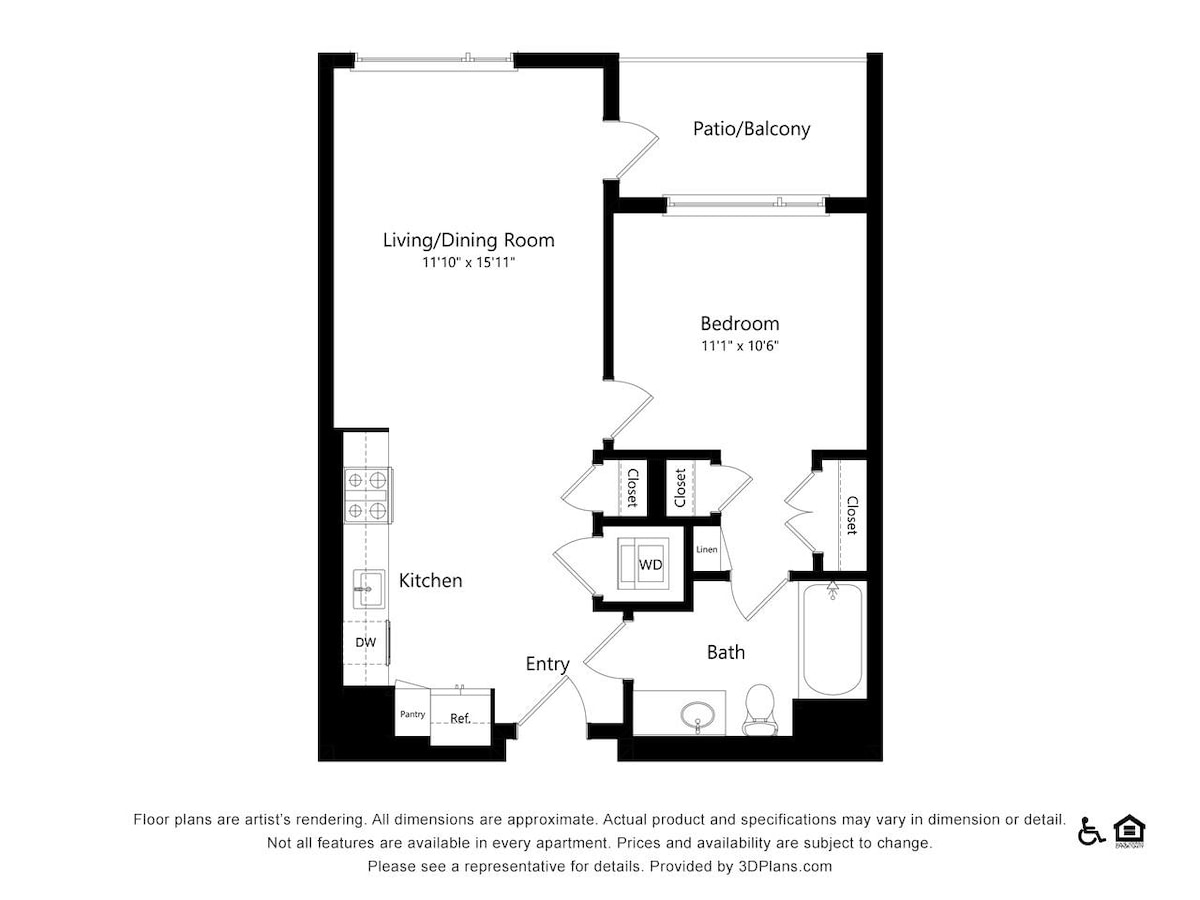 Floorplan diagram for 1Q-2, showing 1 bedroom