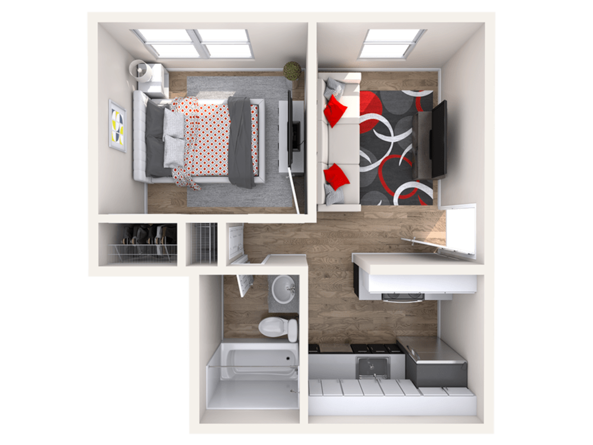 Floorplan diagram for Junior, showing 1 bedroom