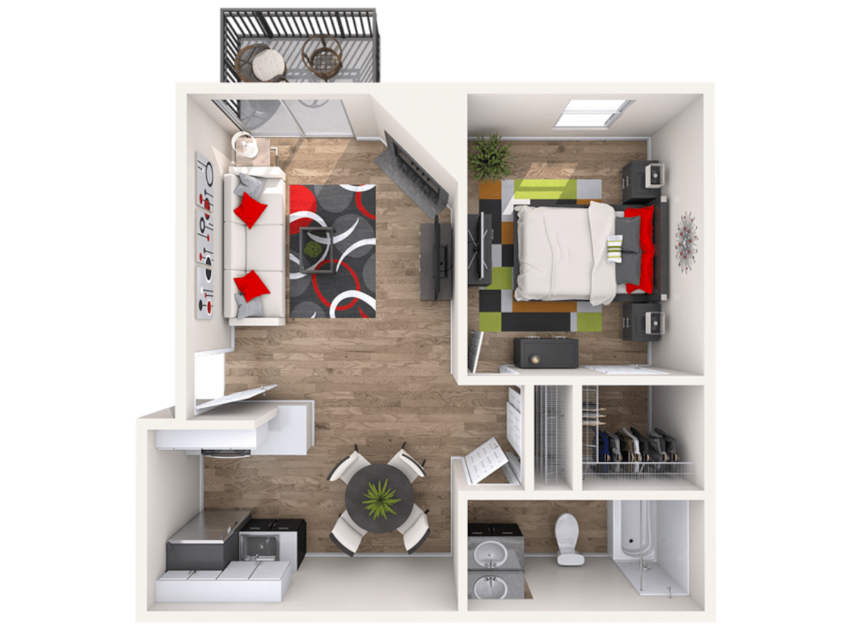 Floorplan diagram for Chatfield, showing 1 bedroom