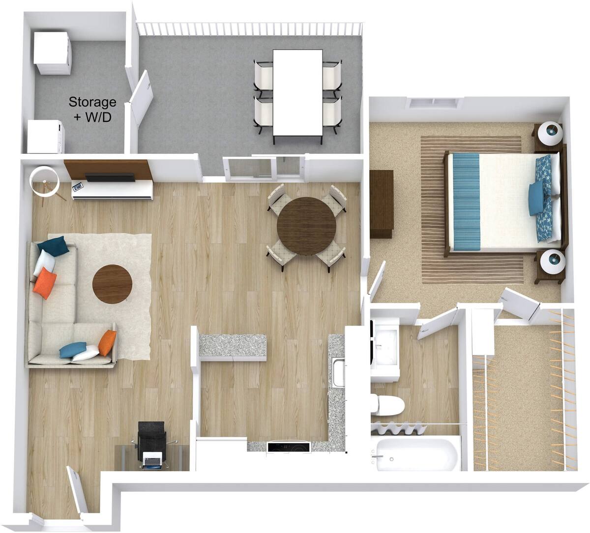 Floorplan diagram for Current, showing 1 bedroom