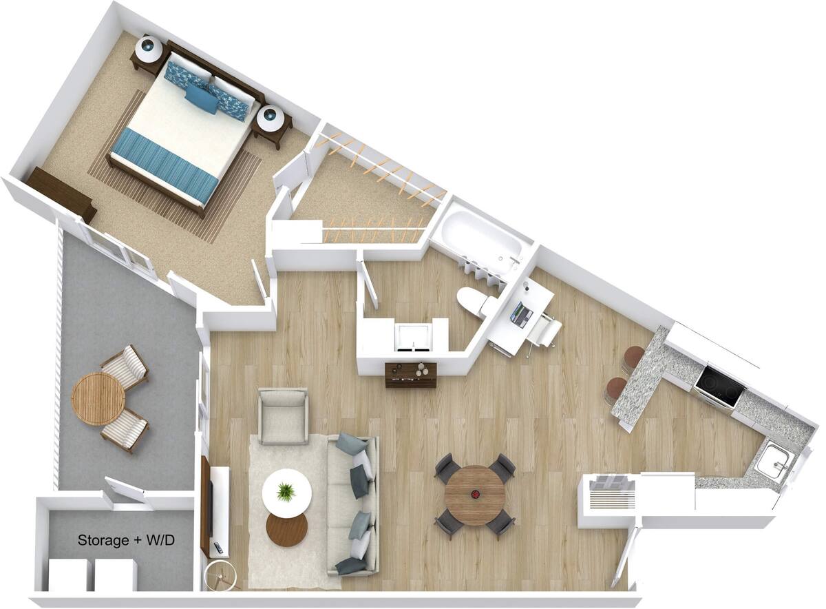 Floorplan diagram for Drift, showing 1 bedroom