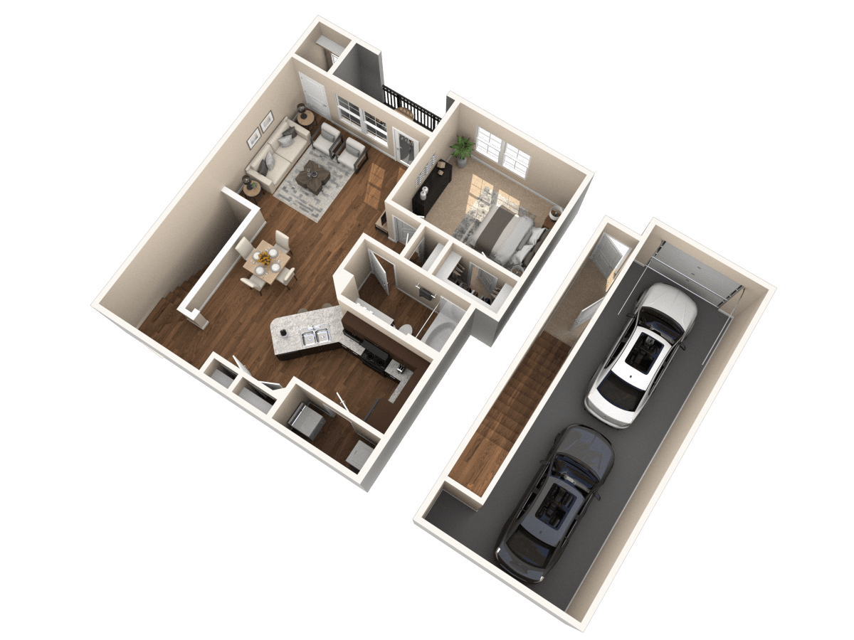 Floorplan diagram for A 2 Upper, showing 1 bedroom