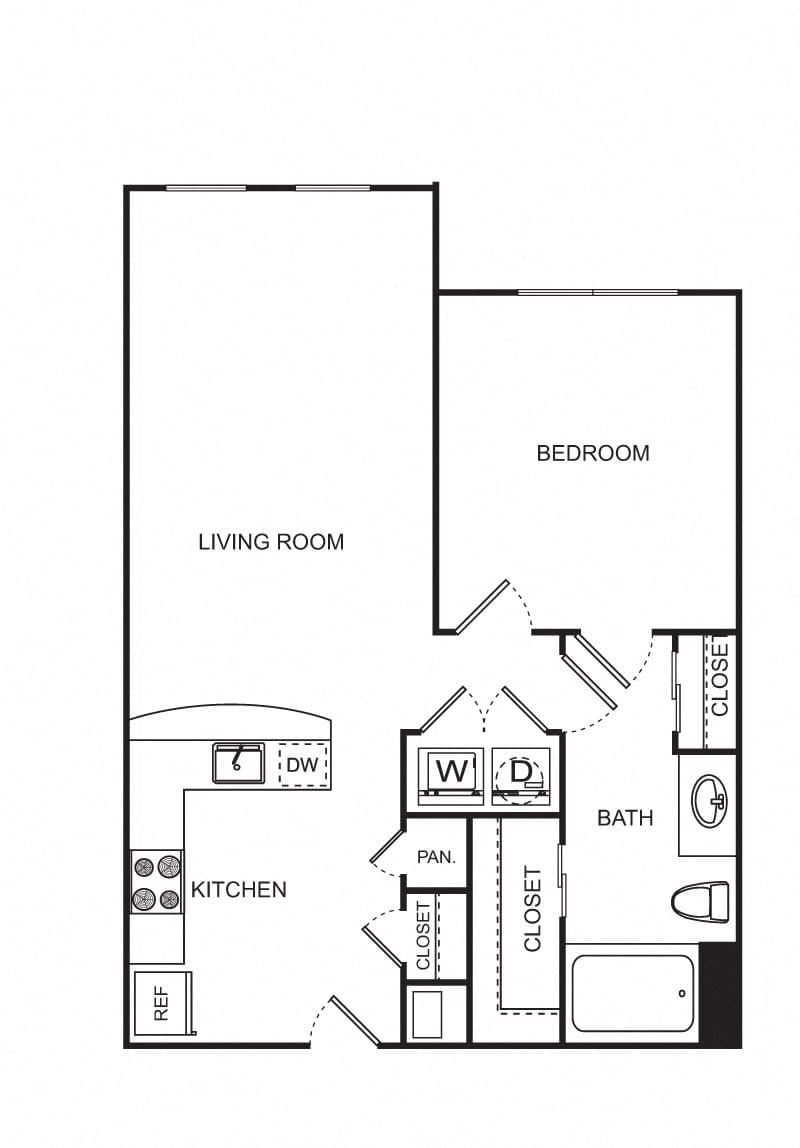 Floorplan diagram for A5, showing 1 bedroom