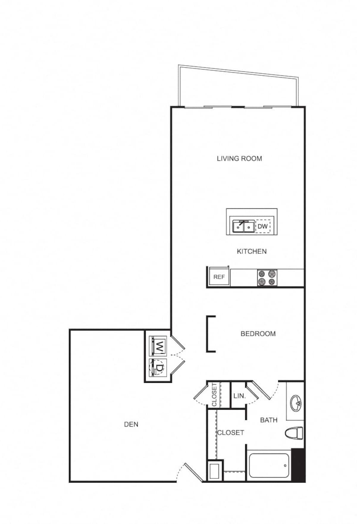 Floorplan diagram for A8, showing 1 bedroom