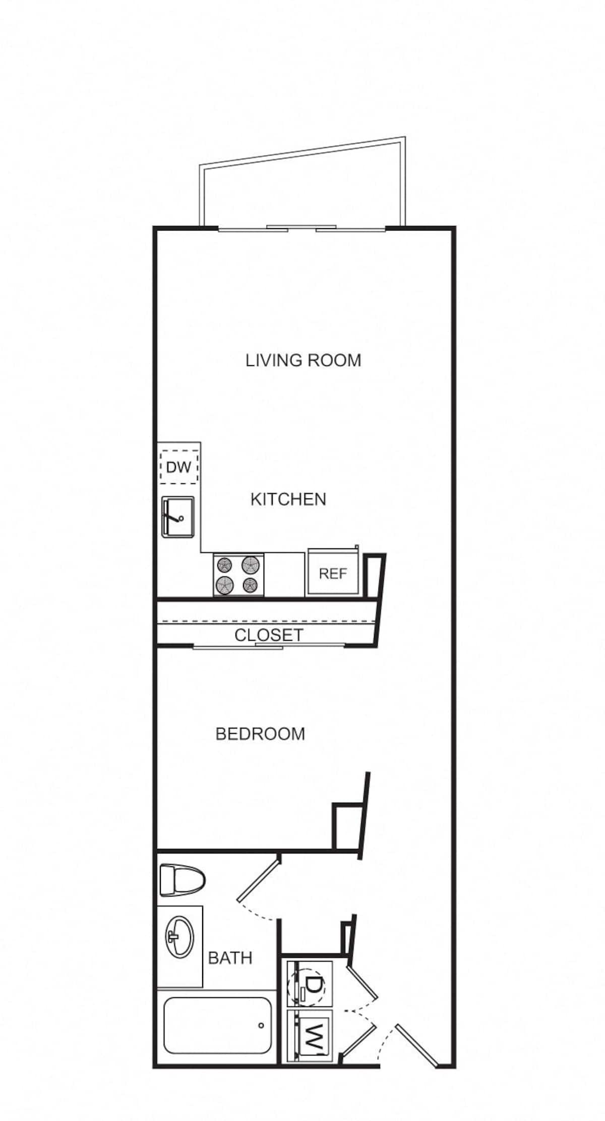Floorplan diagram for A3, showing 1 bedroom