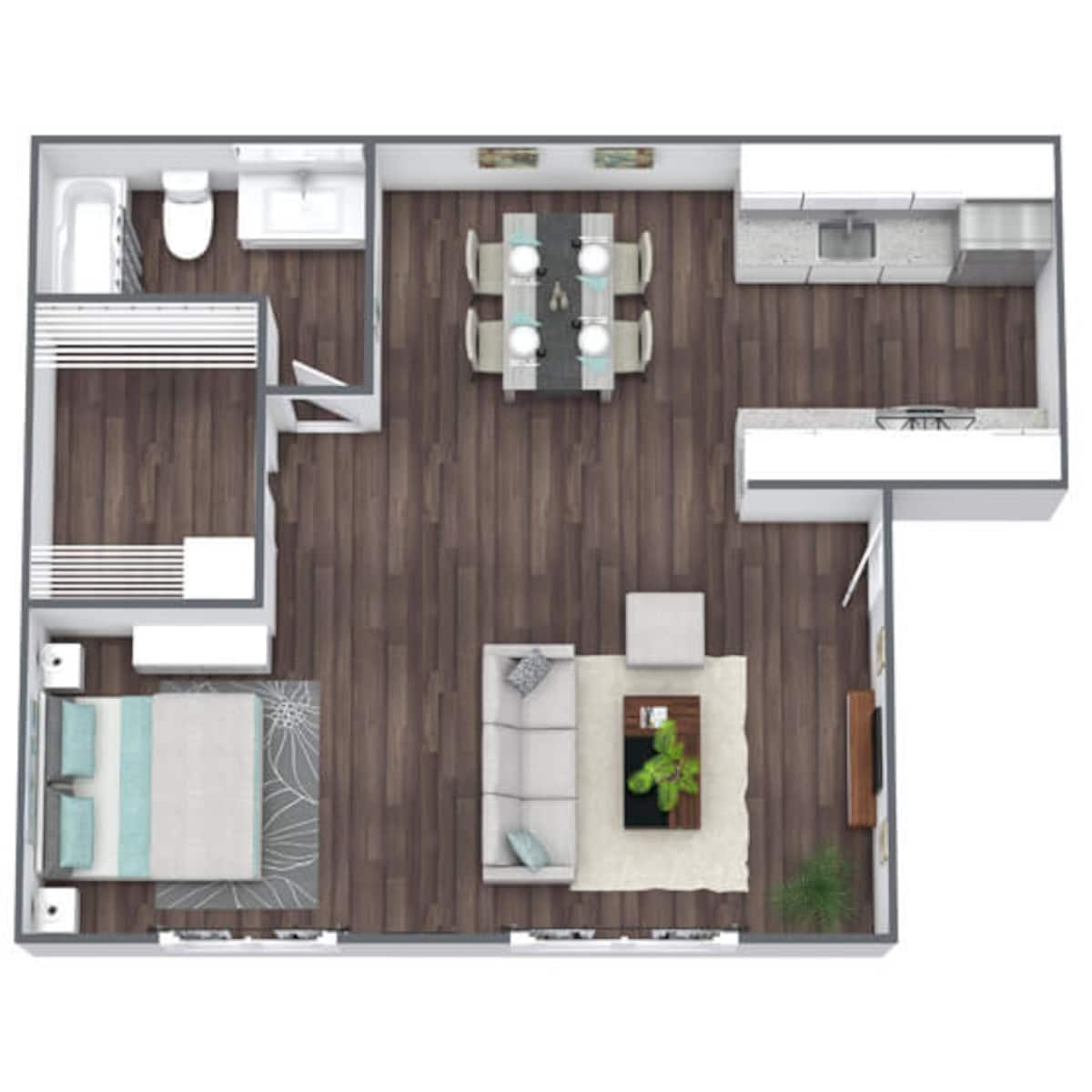 Floorplan diagram for Studio, showing Studio