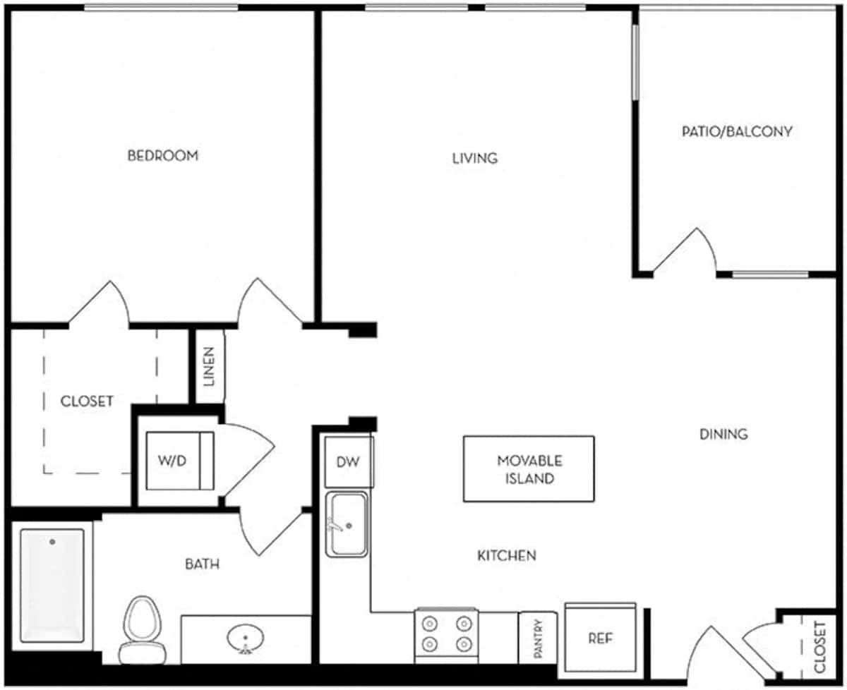 Floorplan diagram for A1, showing 1 bedroom