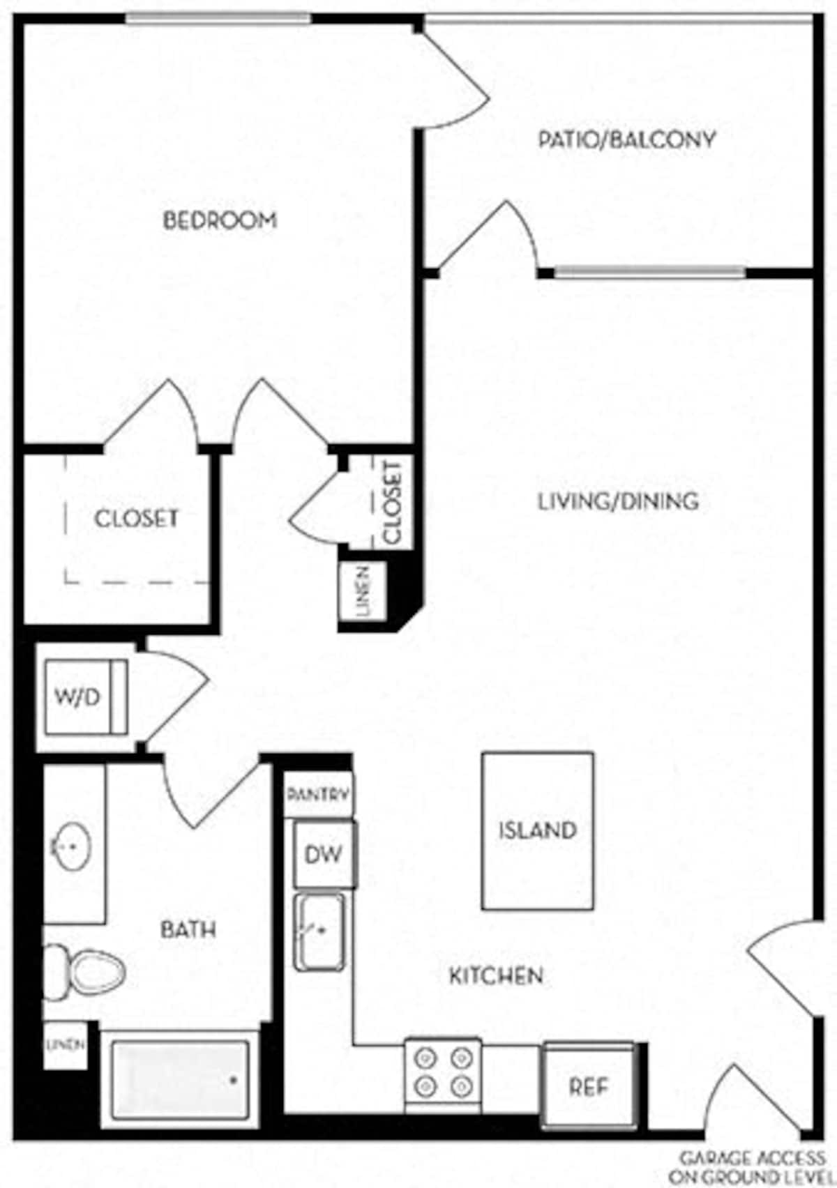 Floorplan diagram for A2, showing 1 bedroom